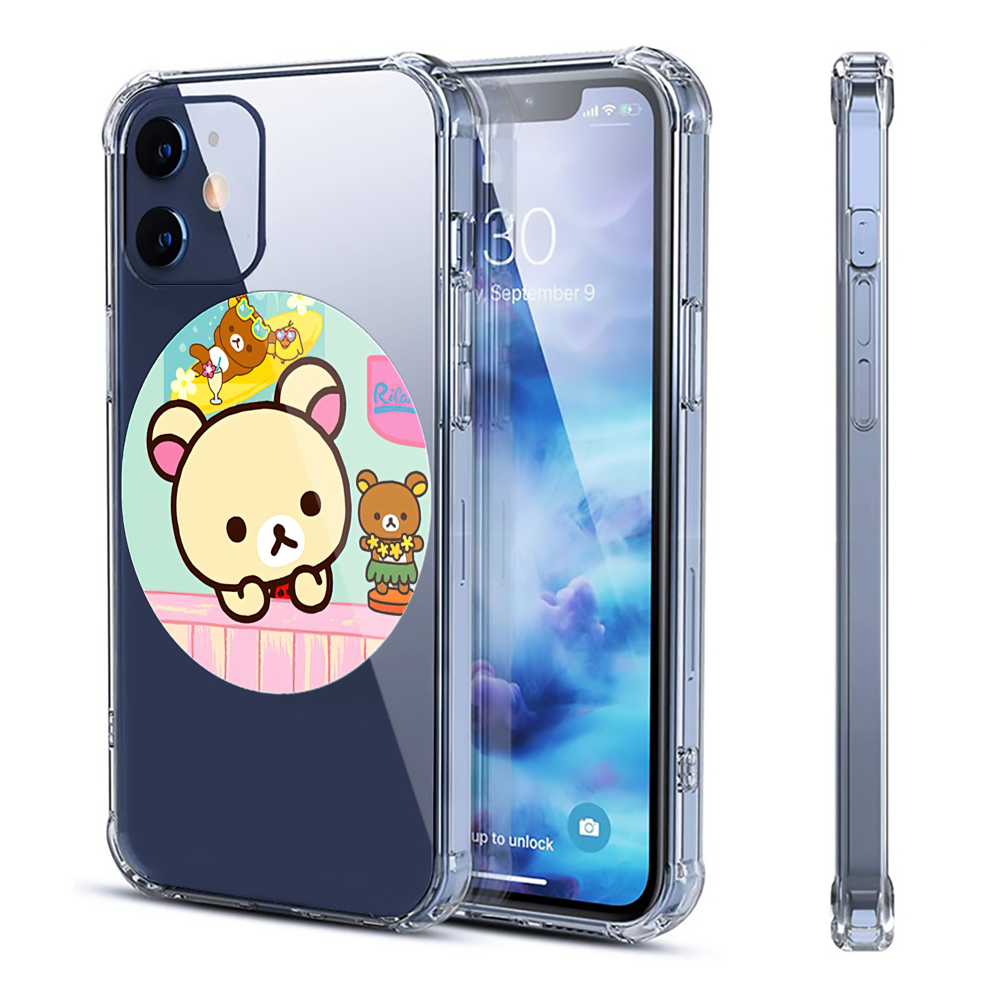 （画像用） リラックマ リラックマ キイロイトリ Rilakkuma Korilakkuma Kiiroitori 【iPhone 12シリーズ対応】透明スマホケース（クリアソフトケース）